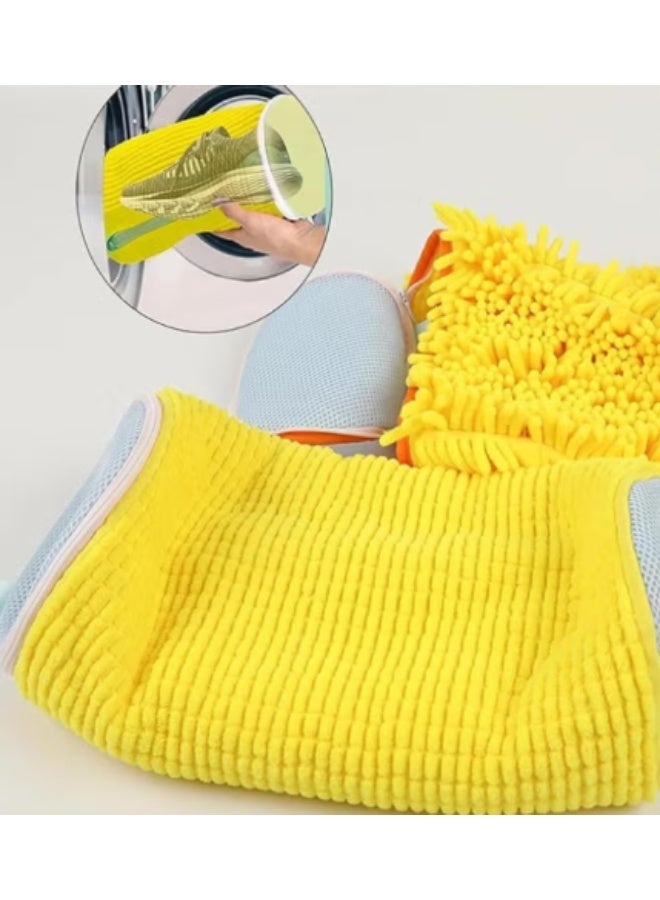 Woofixer 2 Pack Shoe Washing Bag for Washing Machine, Reusable Portable Shoe Care Bag for All Shoe Types & Sizes, Deep Cleaning Laundry Bag (Yellow) - Image 3